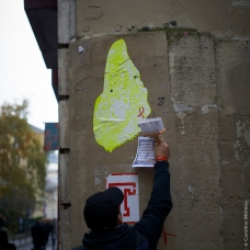 Basto collage dans le Marais for Walls & Right december 2014 Paris (FR)